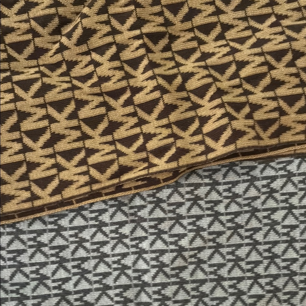 Michael Kors Brown and Gray Patterned Scarf